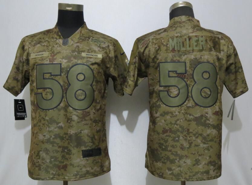 Women Denver Broncos #58 Miller Nike Camo Salute to Service Limited NFL Jersey->denver broncos->NFL Jersey